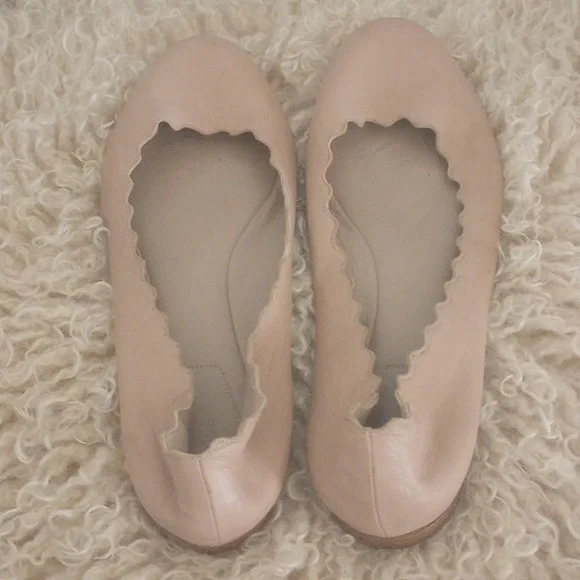 Chloe Lauren Scalloped Ballet Flats Size 39..Offer - Picture 2 of 16